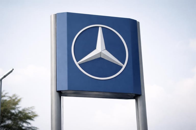 Illuminated Benz sign in Lagos by SignWriters