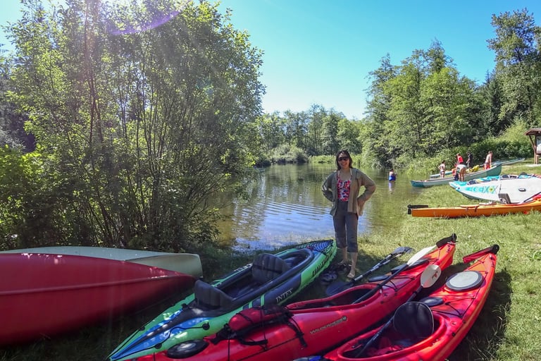 Kayak and Canoe parking at the campground