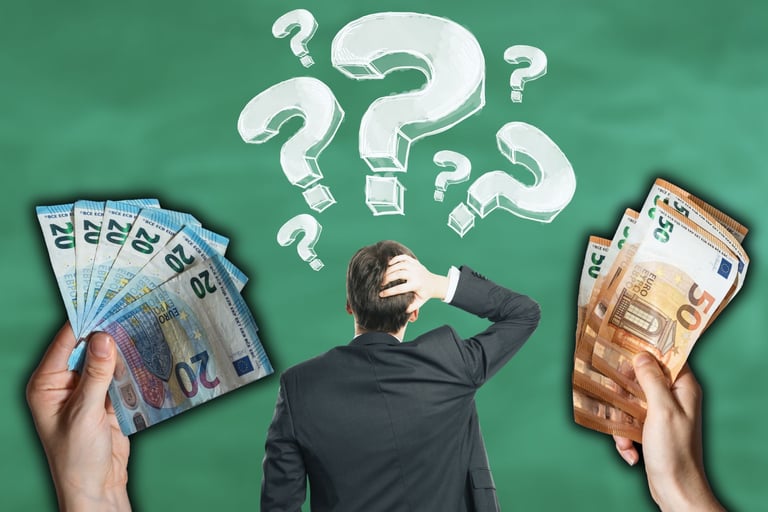 imagem jovem confuso com suas dívidas.