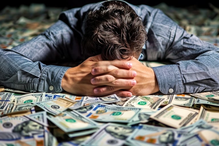 imagem de um jovem endividado.