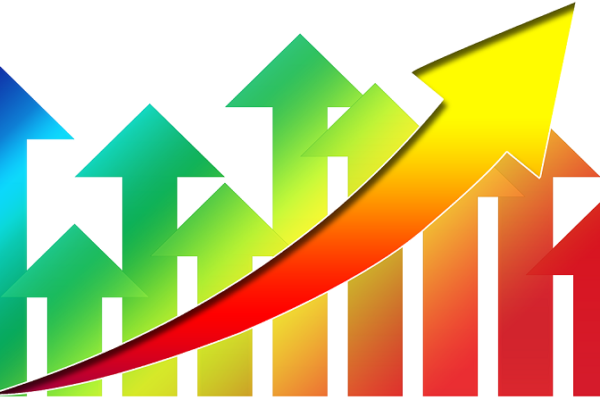 Tabela de índices Gráfico com setas ilustrando o crescimento do investimento.