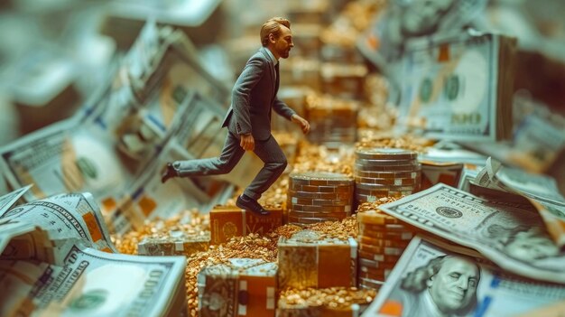imagem de um homem subindo a escada sugerindo a ideia de subir na vida financeiramente.