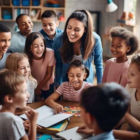 imagem de crianças com seu professor