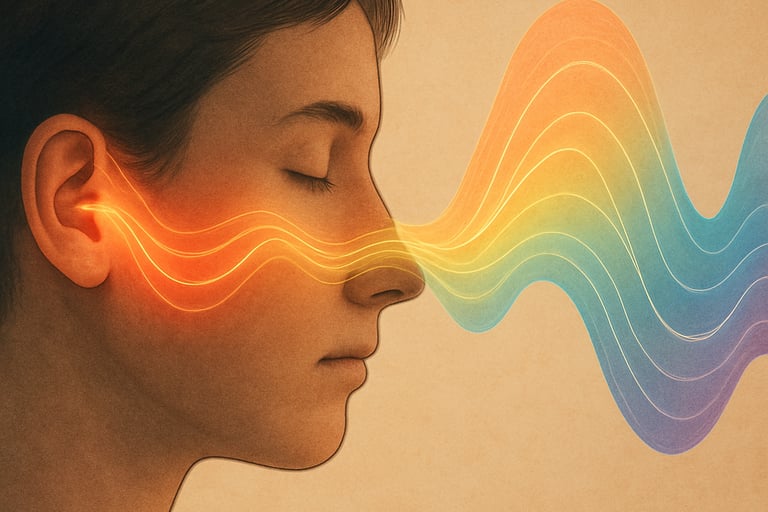 sound as a line going into your ear as color