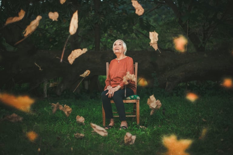Leaves falling showing meaning