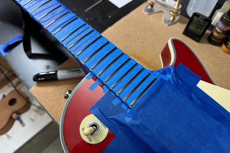 Fret Dressing and repair replacement- Penguin Guitar Co.