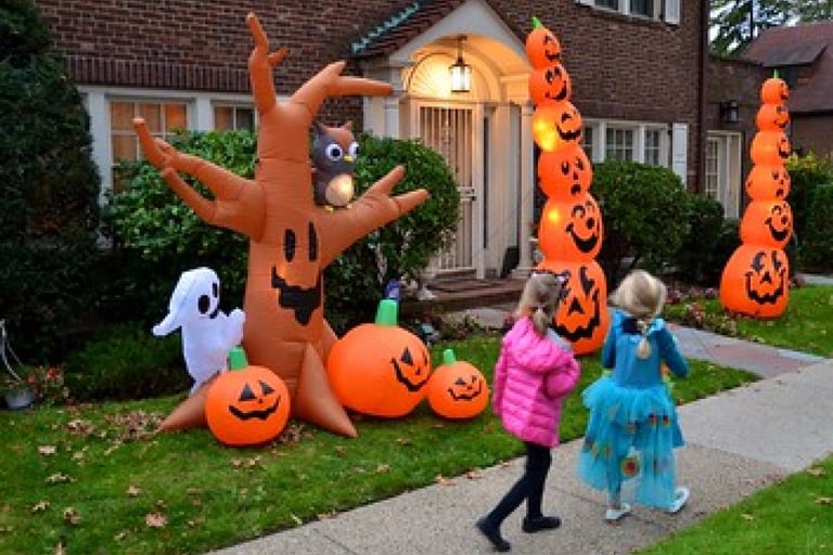 inflatables in safe spots away from walkways