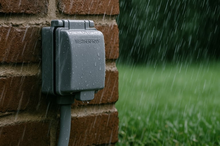 waterproof-front-yard-outlet-and-raining