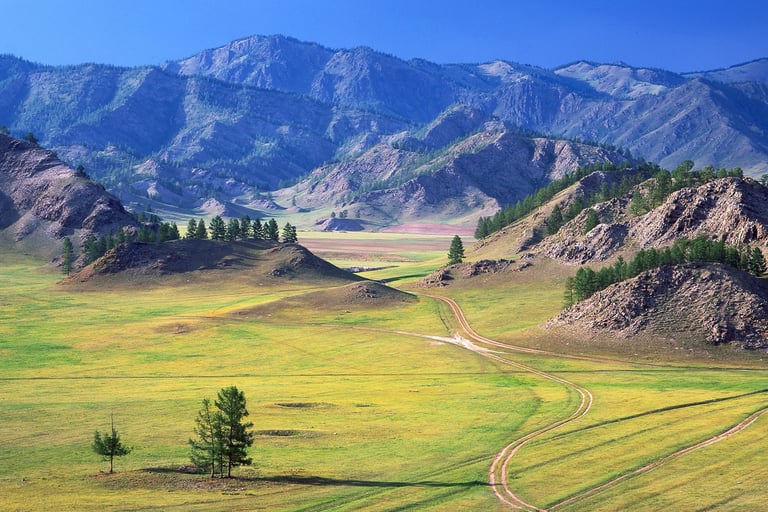 Few roads penetrate the Altai Mountain Wilderness