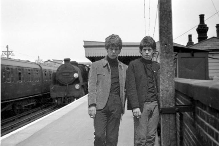 As teenagers, Mick Jaggar and Keith Richards renewed their childhood friendship on a train platform,