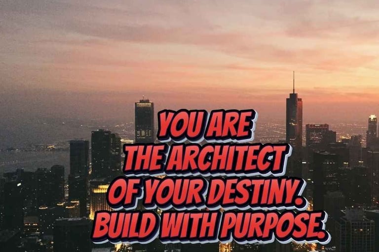 You are the architect of your destiny. Build with purpose