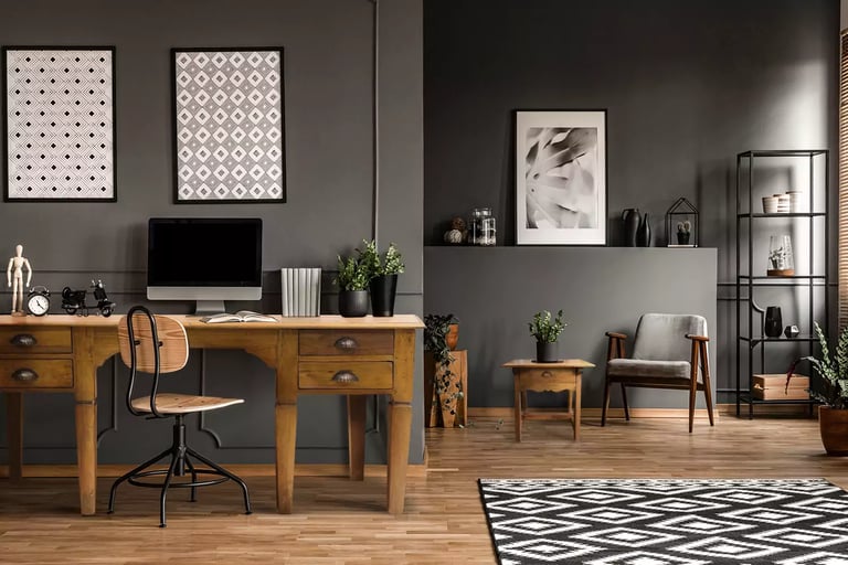 aménagement d'un espace de télétravail avec bureau dans un appartement