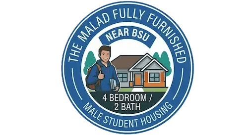 "Fully furnished 4-bedroom male student housing rental near Boise State University (BSU)."