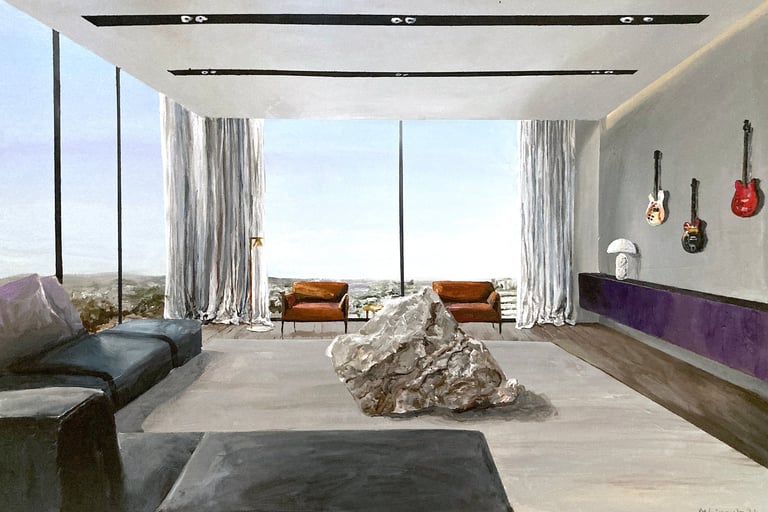 Room in a rock star's apartment