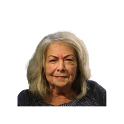 a woman in her 70s with beautiful tattoo eyebrows