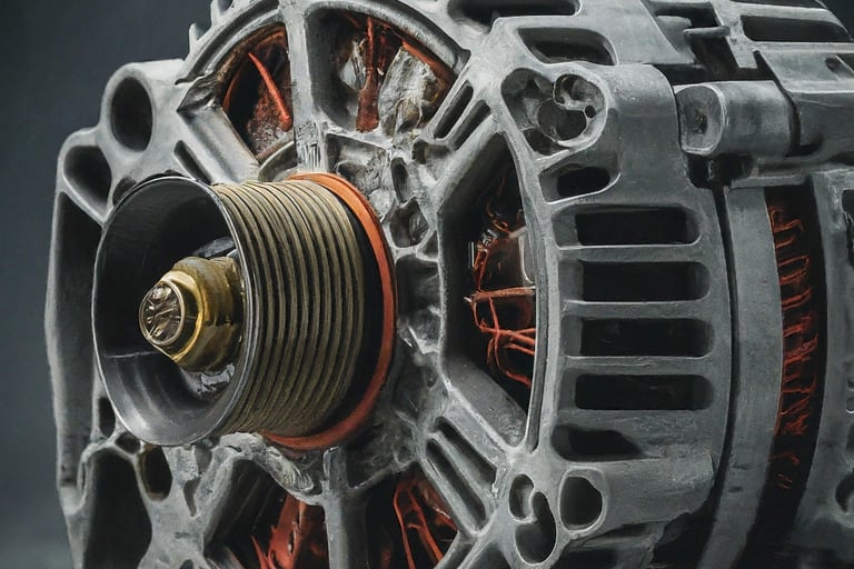 An automobile alternator illustration 