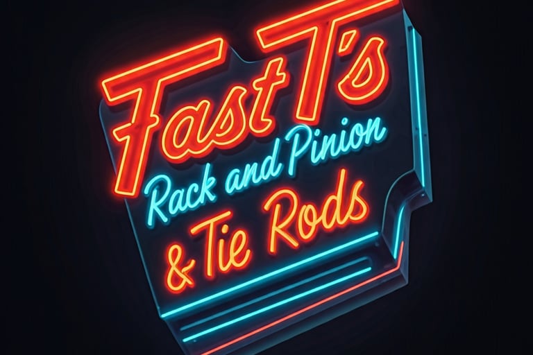 Fast T's Neon Sign for Rack and Pinion & Tie Rods