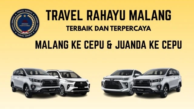 Travel Rahayu Malang, terbaik rute Malang ke Cepu dan Juanda ke Cepu pakai mobil Innova putih