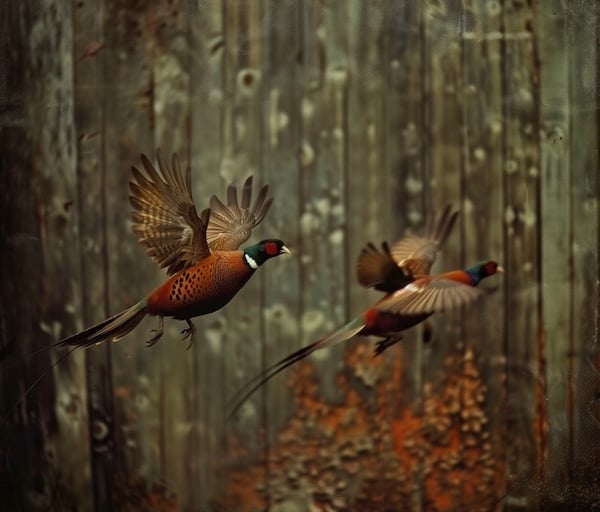 Pheasant taking flight from a wood in England. Peter Pickering's tale of disappointment