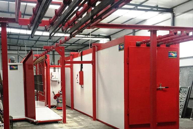 dây chuyền sơn tĩnh điện thủ công