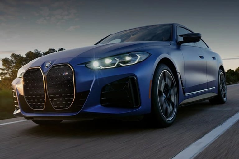 bmw wrapped in satin blue