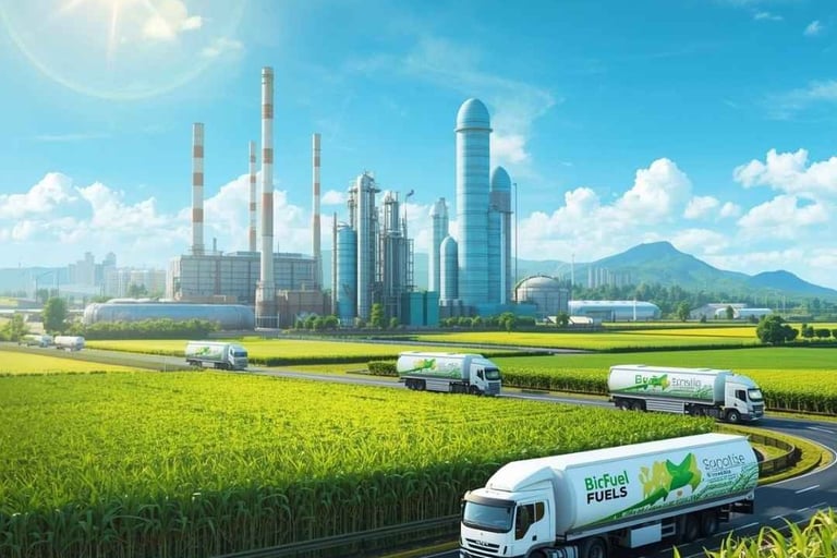 Imagem representativa da produção de combustível sustentável no Brasil