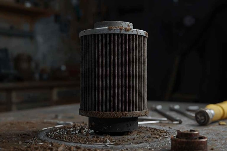 Imagem de filtro de ar de um carro moderno. 