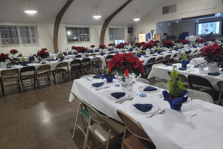 Decorated tables for catering event