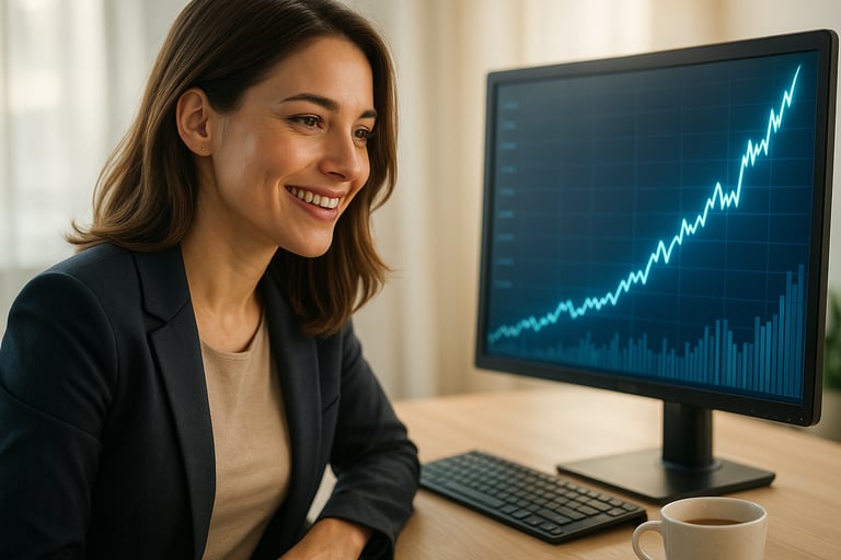woman happy about her finance