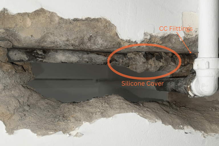 Breaking guidelines while installing gas pipelines running through Concreate wall.