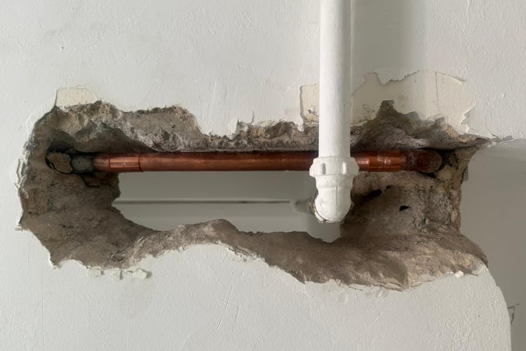 Proper Installation of gas pipes running through concreate wall done by SEM Engineering PTE LTD