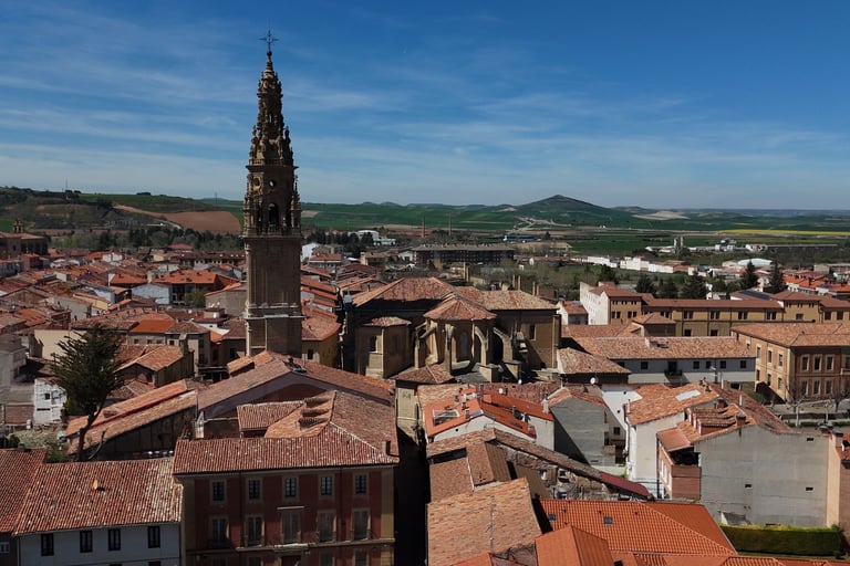 a church steeple with a steeple tower in the background