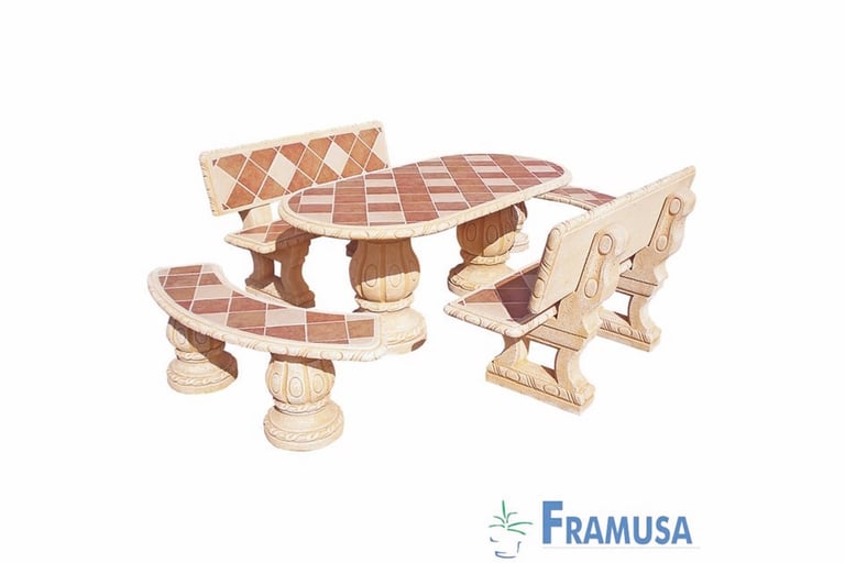 salon de jardin en béton