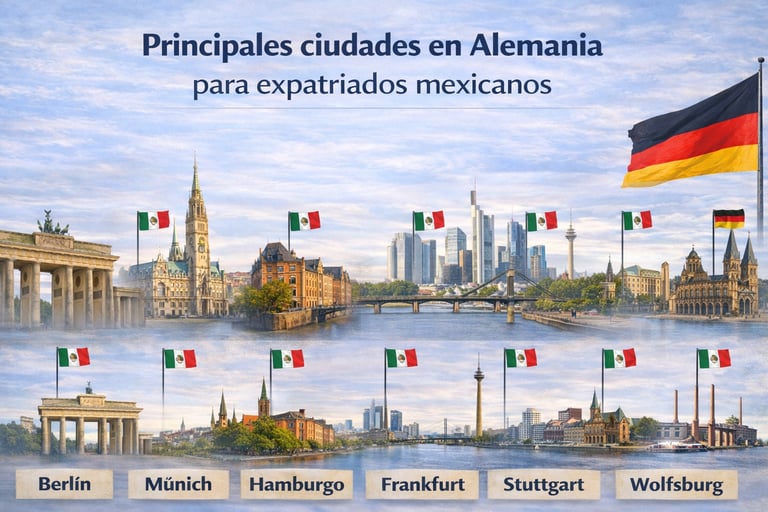Principales ciudades en Alemania para expatriados mexicanos