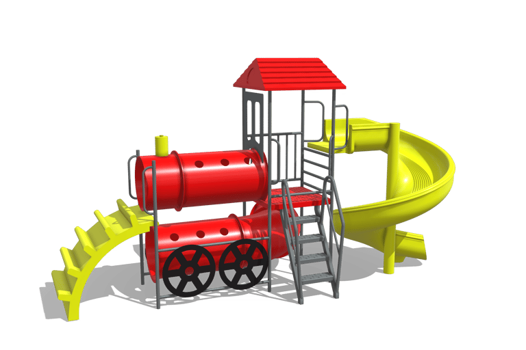 tren juego trencito temático mangrullo tobogán espiral trepador