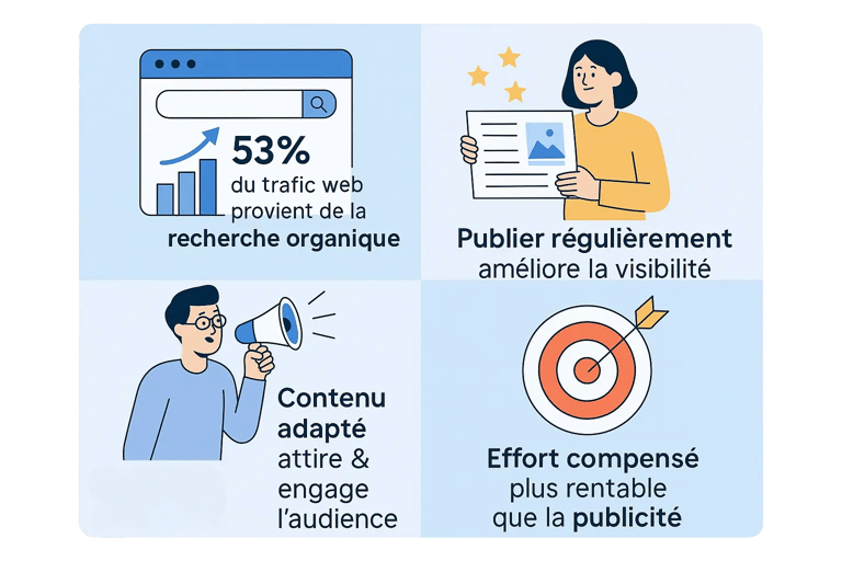 Infographie SEO : 53 % du trafic web vient de la recherche organique       