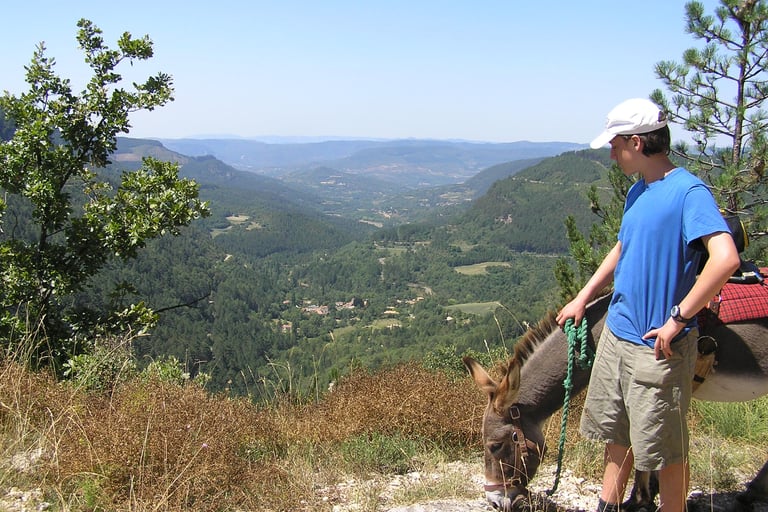 Fred with his favourite donkey companion.