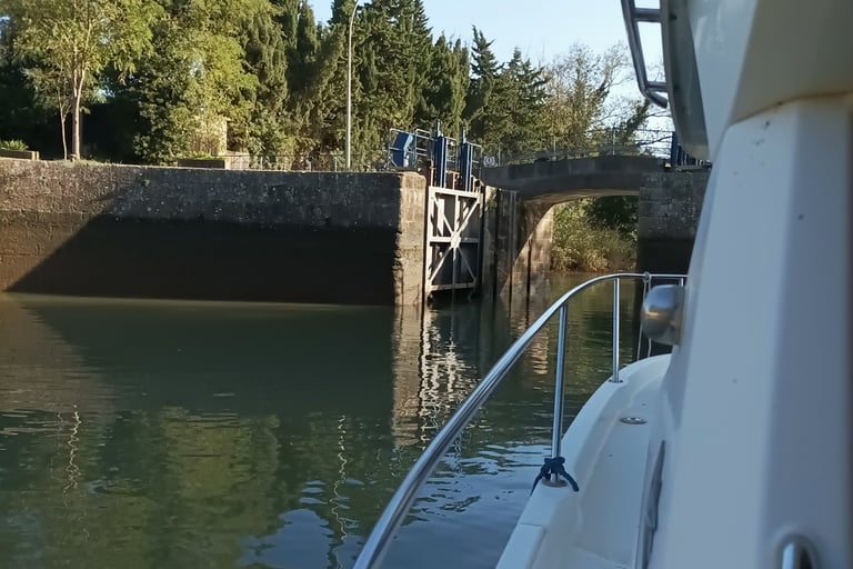 The canal gates open up to the sea