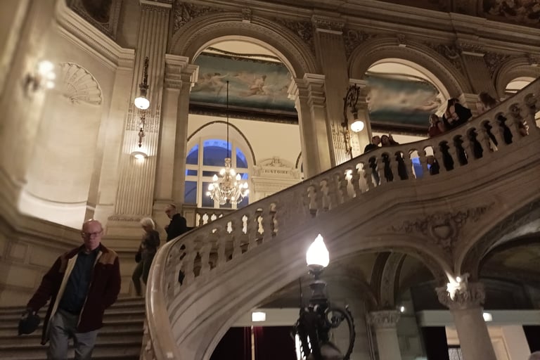Wide marble staircases