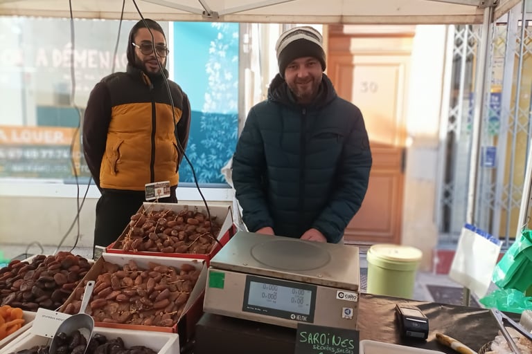 The olive vendors' stall.