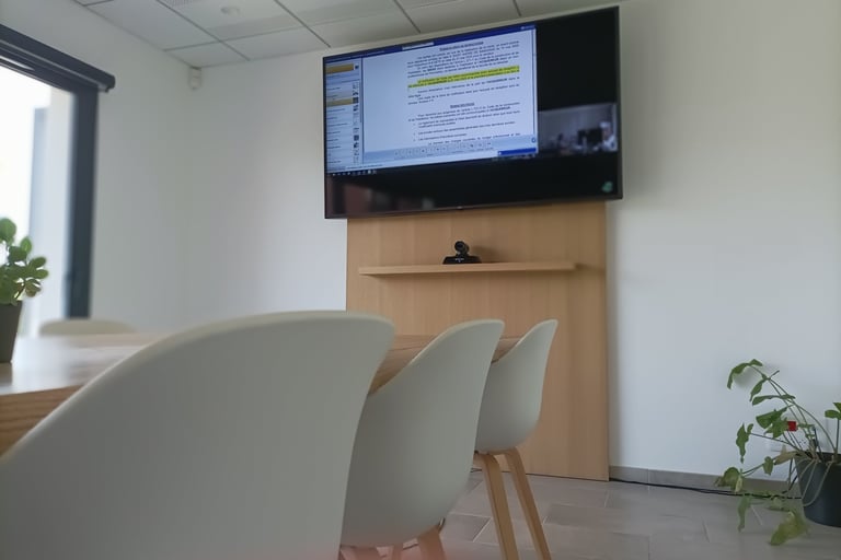 A large video screen