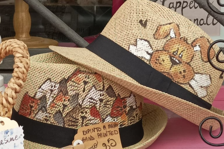 Painted panama hats.