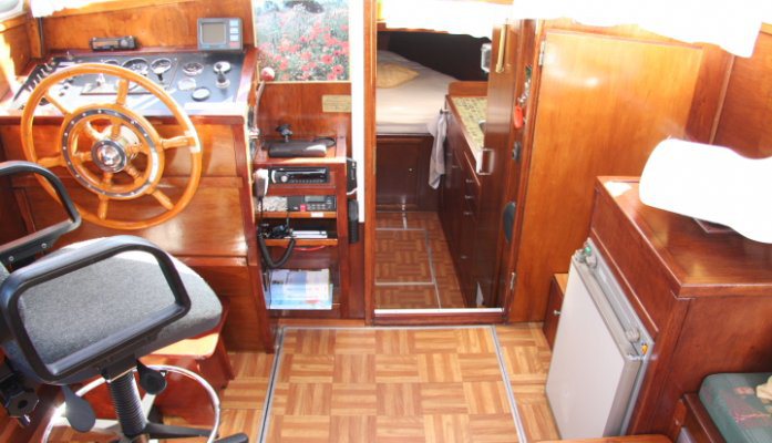 The stifling interior of our boat.
