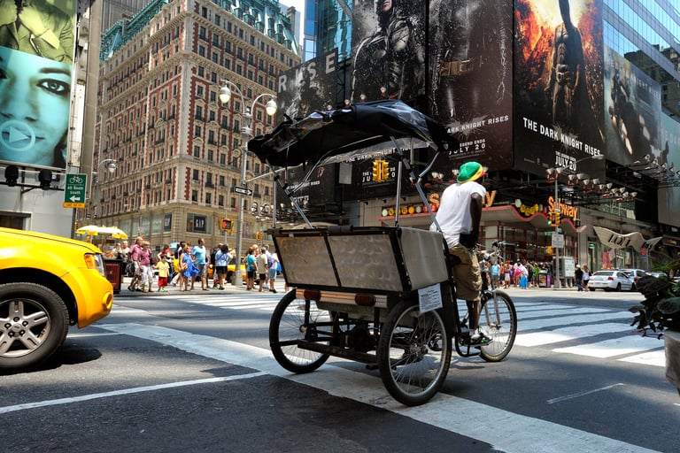 Un tricycle taxi à Central Park, Manhattan, New-York, USA