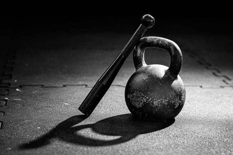 Un kettlebell au sol