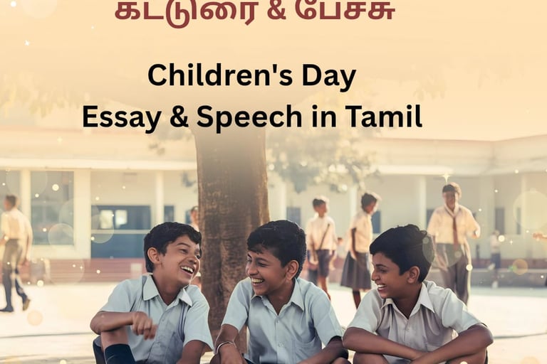 குழந்தைகள் தின விழா கட்டுரை | kulanthaigal dhinam katturai | children's day speech in Tamil