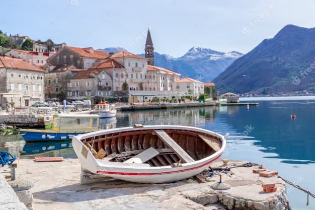 Picturesque view Perast village in Montenegro