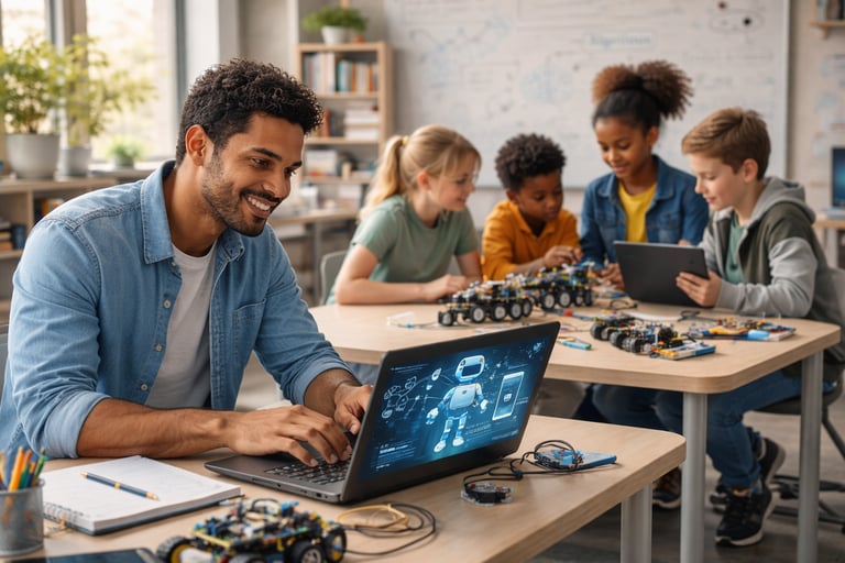 Aula interativa de robótica e IA