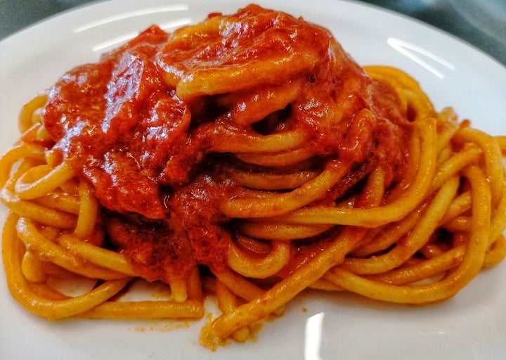 Spaghettone alla amatriciana