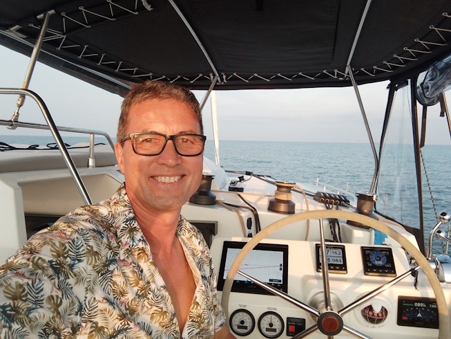 Jason on the helm
